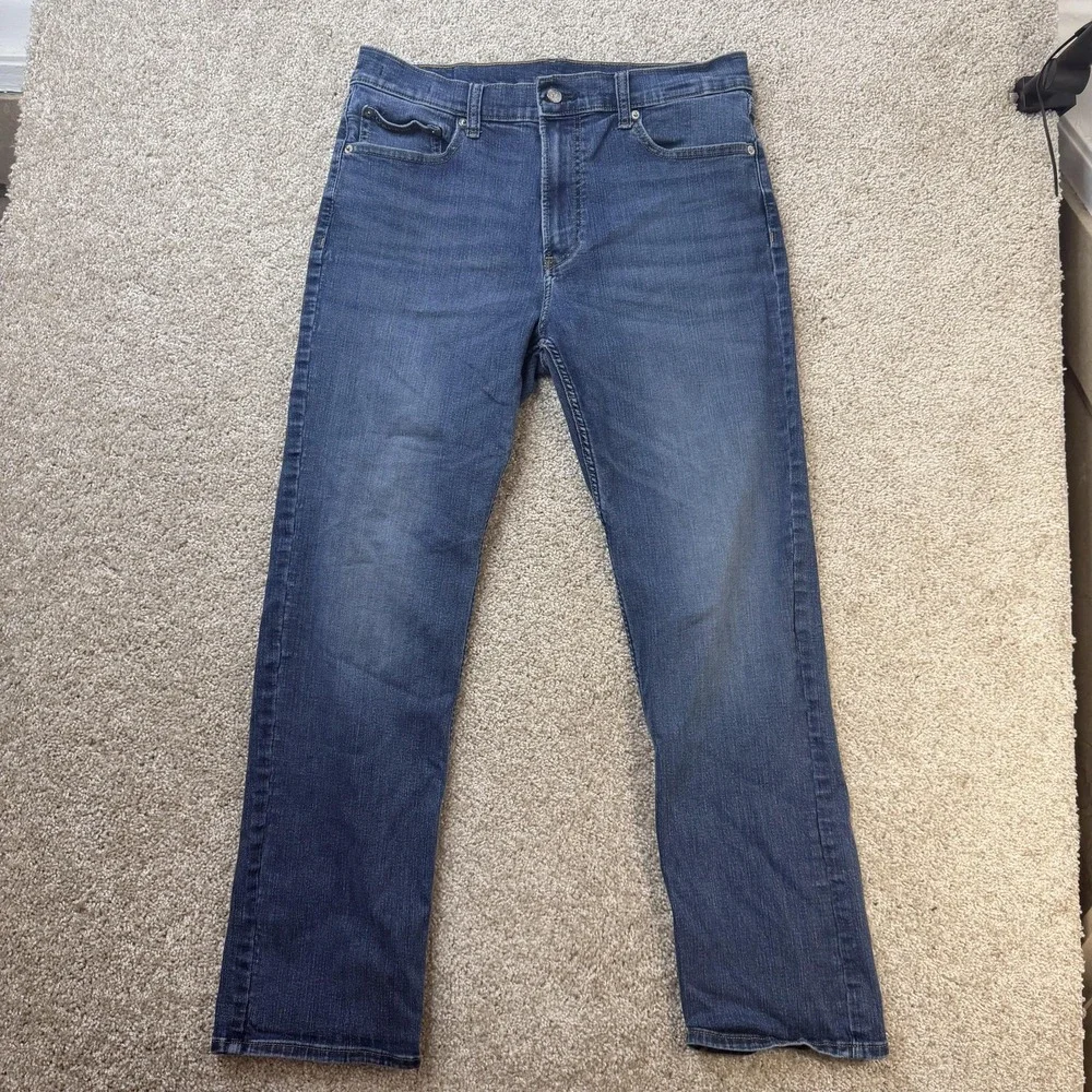 Calvin Klein Jeans Mens 33x28 Medium Wash Blue Denim Regular Straight Stretch